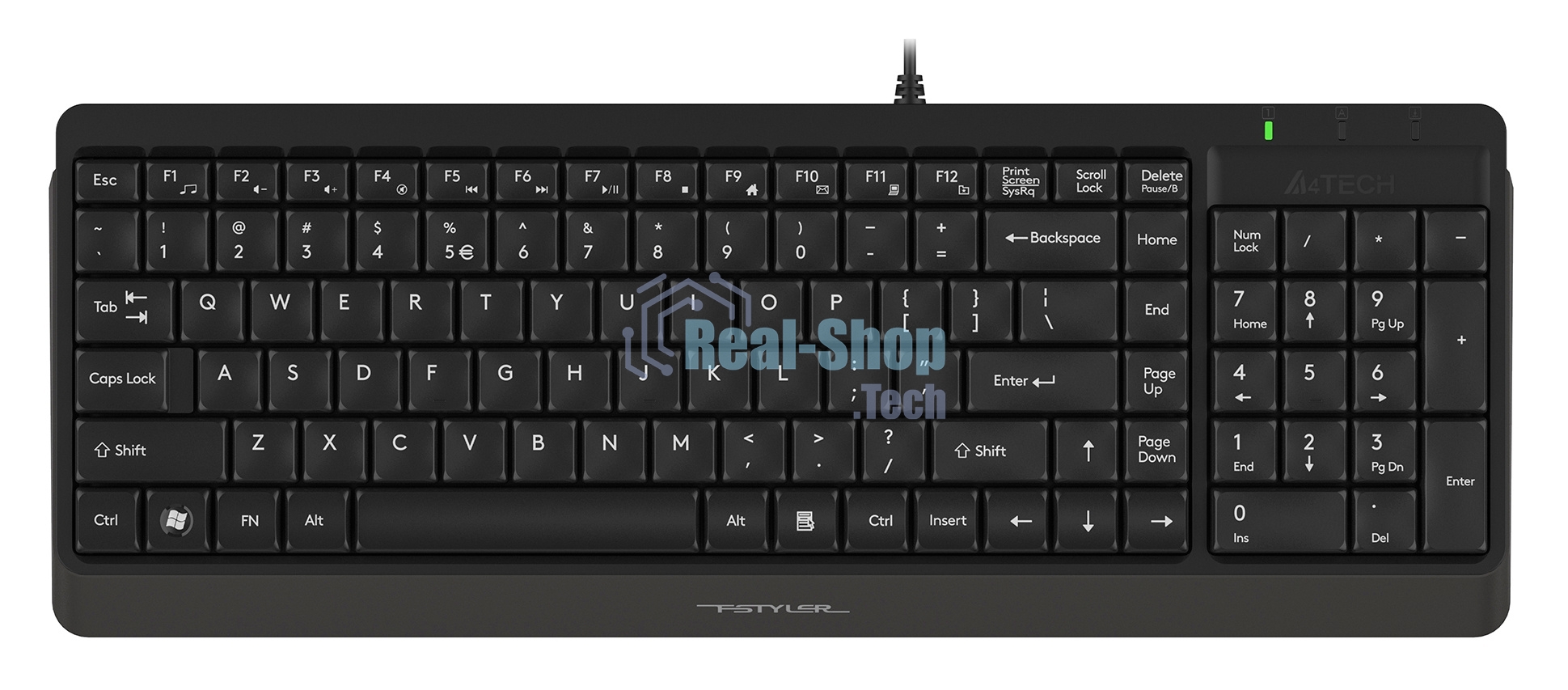Клавиатура проводная A4Tech Fstyler FK15, USB, черный
