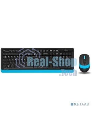 Комплект клавиатура+мышь A4Tech FStyler FG1010 беспроводной, USB, 2000 DPI, чёрный/синий