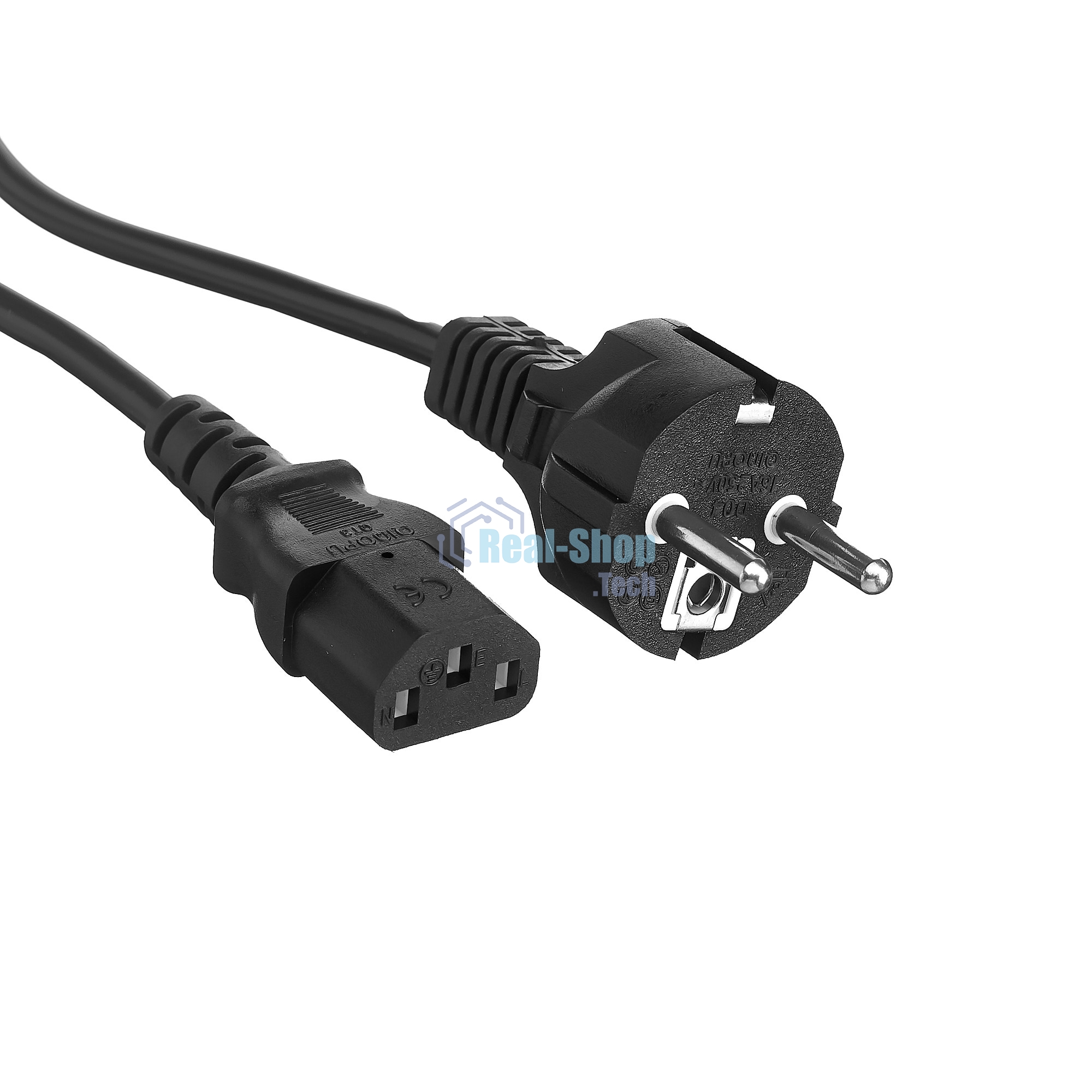 Кабель питания ExeGate Power PC-3P (Евровилка Schuko->С13) VDE-250V-3*1.0-CU, 10A, черный, 3м
