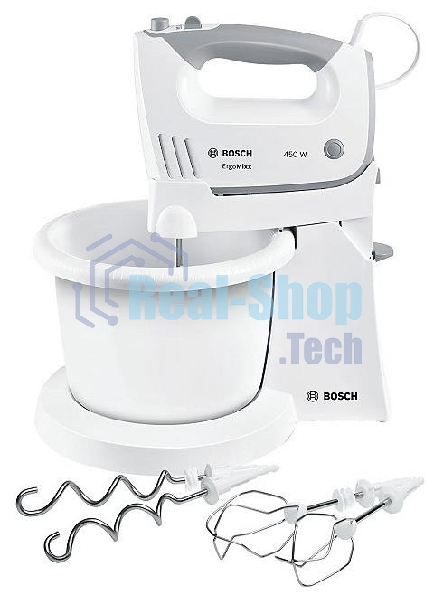 Миксер стационарный Bosch MFQ36460 450 Вт, белый/серый