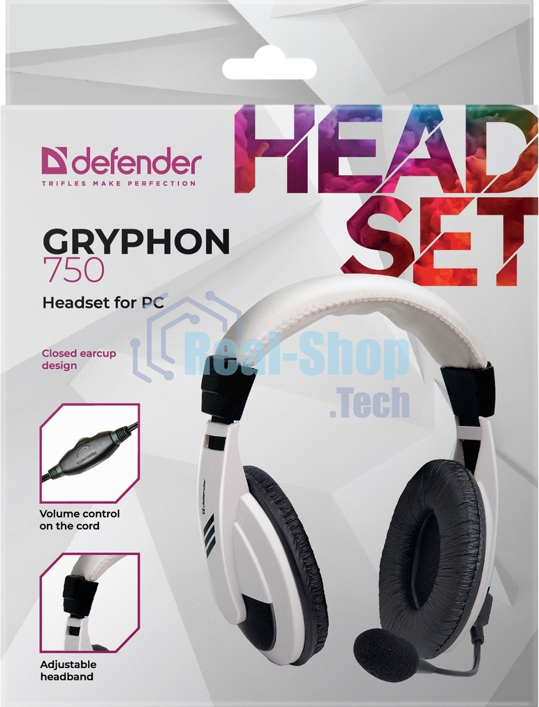 Гарнитура Defender Gryphon 750 белый, проводная