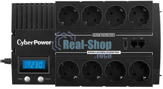 Источник бесперебойного питания CyberPower BR1000ELCD/1000 ВА/600 Вт/8 х CEE 7 (евророзетка)