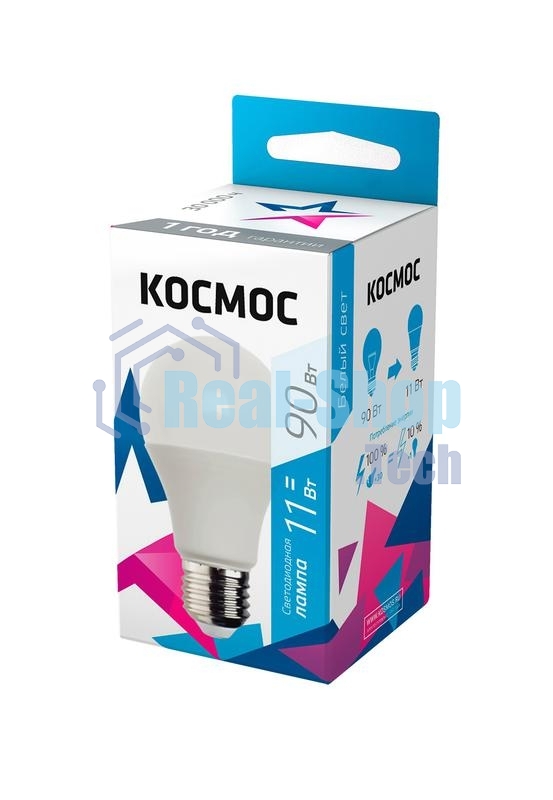 Лампа светодиодная Космос LED BASIC A60 11Вт 220В E27 4500К