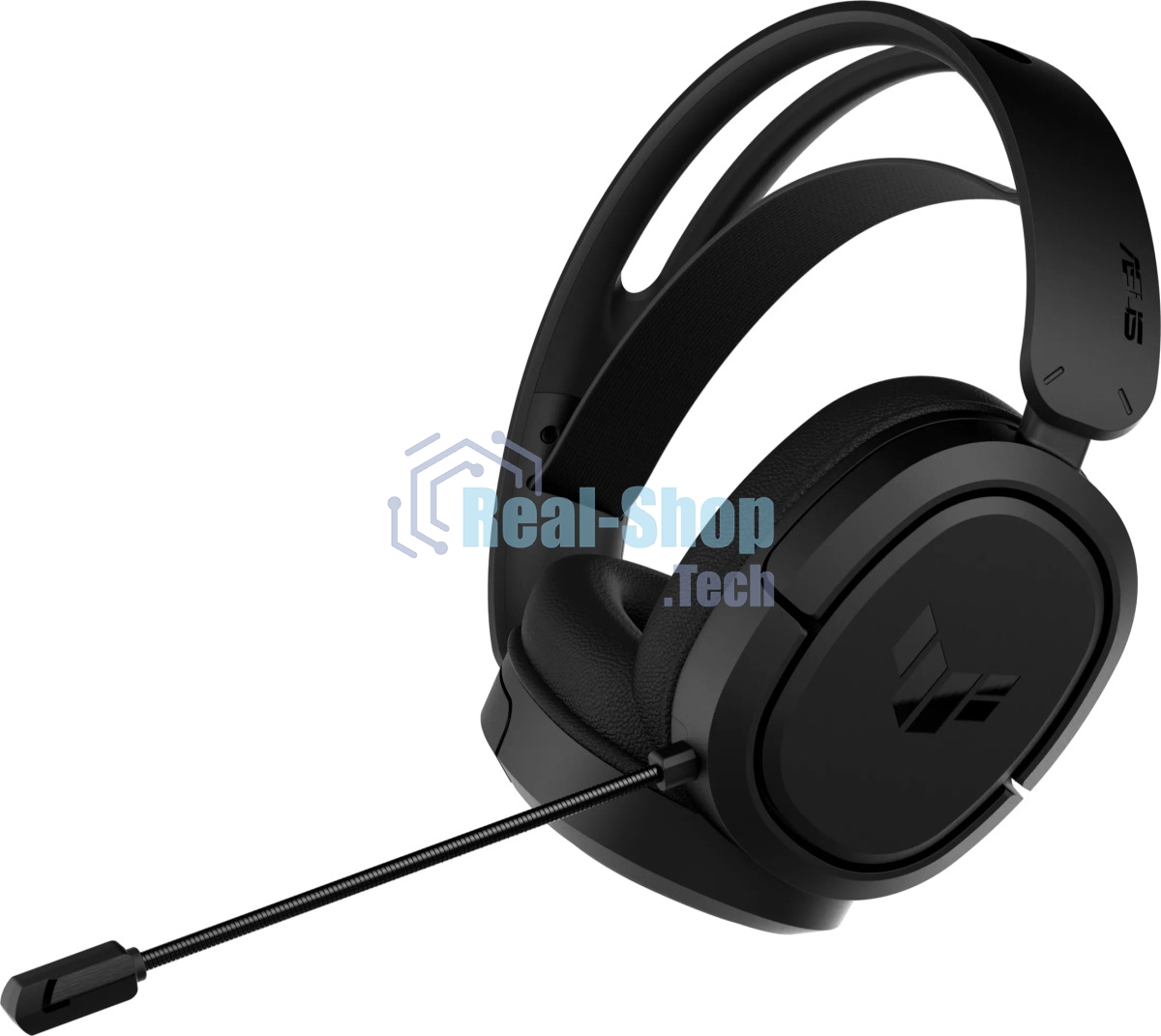Гарнитура ASUS TUF Gaming H1 Wireless чёрный, беспроводная + проводная, USB/USB-C, до 15 ч, виртуальный 7.1, шумоподавление микрофона