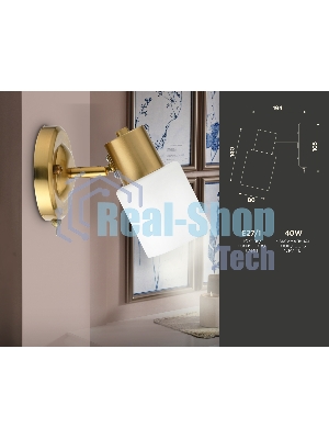 Светильник Ambrella light TR3967 BS/FR латунь/белый матовый E27 max 40W 140*80*194