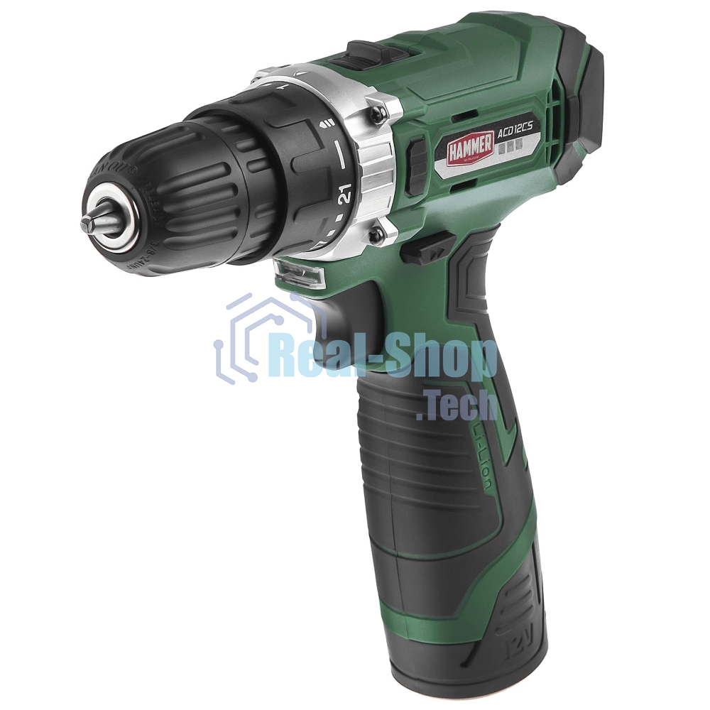 Дрель-шуруповерт Haммer ACD12CS, 12 В, 1,5 Ач, 26 Нм, щеточный