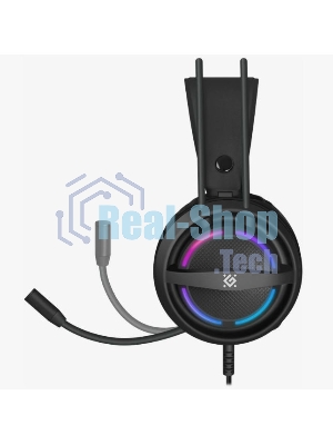 Гарнитура Defender Dexter RG чёрный, проводная, USB / 2 x mini jack 3.5 мм, подсветка