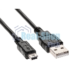 Кабель USB 2.0 A-->mini-B 5P (1м) черный TELECOM/VCOM TC6911BK-1.0M