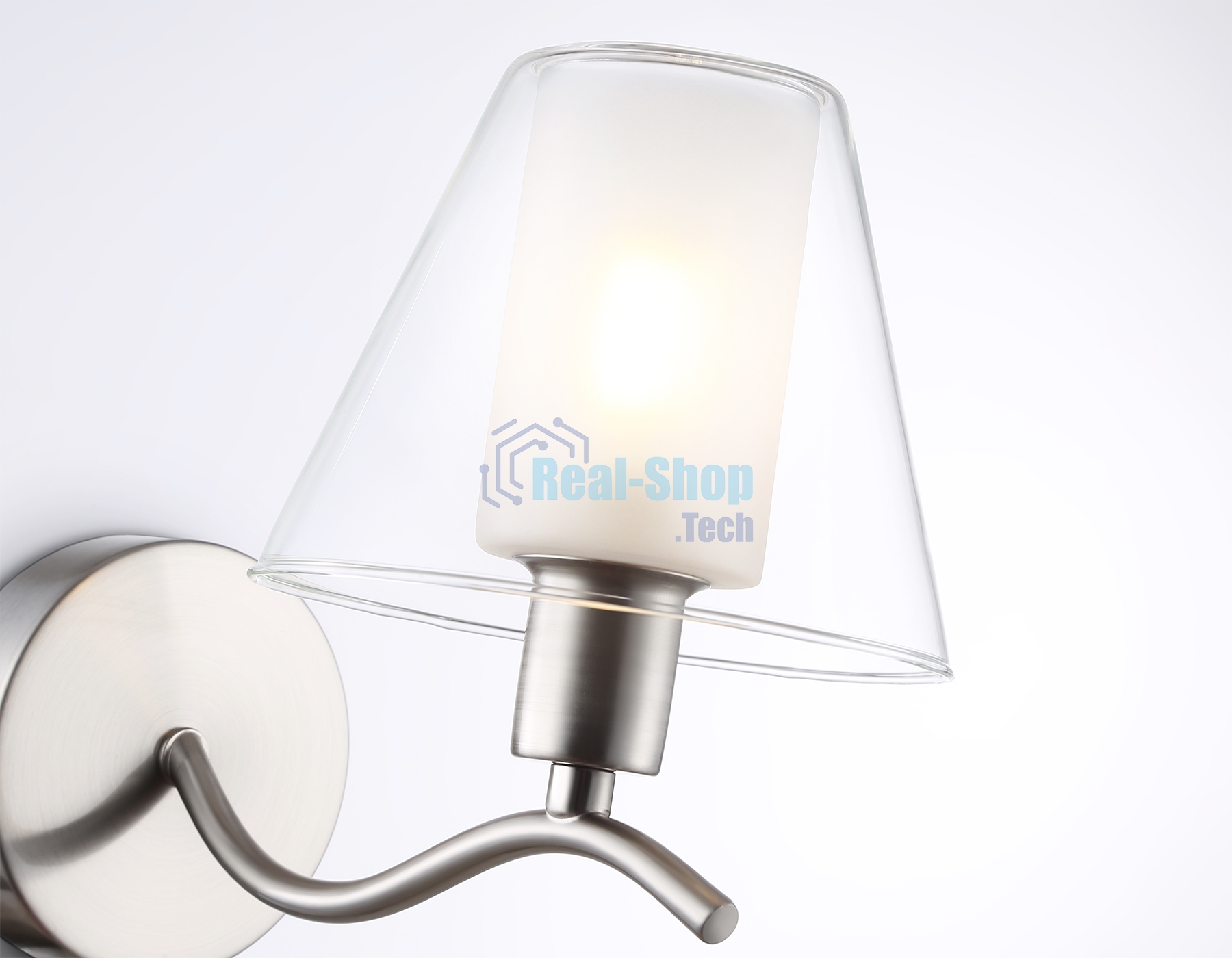 Настенный светильник Ambrella light LH57085 SN/FR никель/белый матовый E14 max 40W 230*140*200
