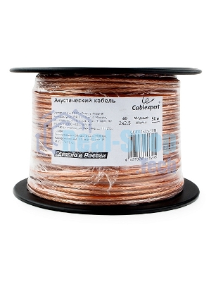 Акустический кабель Cablexpert CC-TC2x2,5-50M, прозрачный,  50 м, на катушке