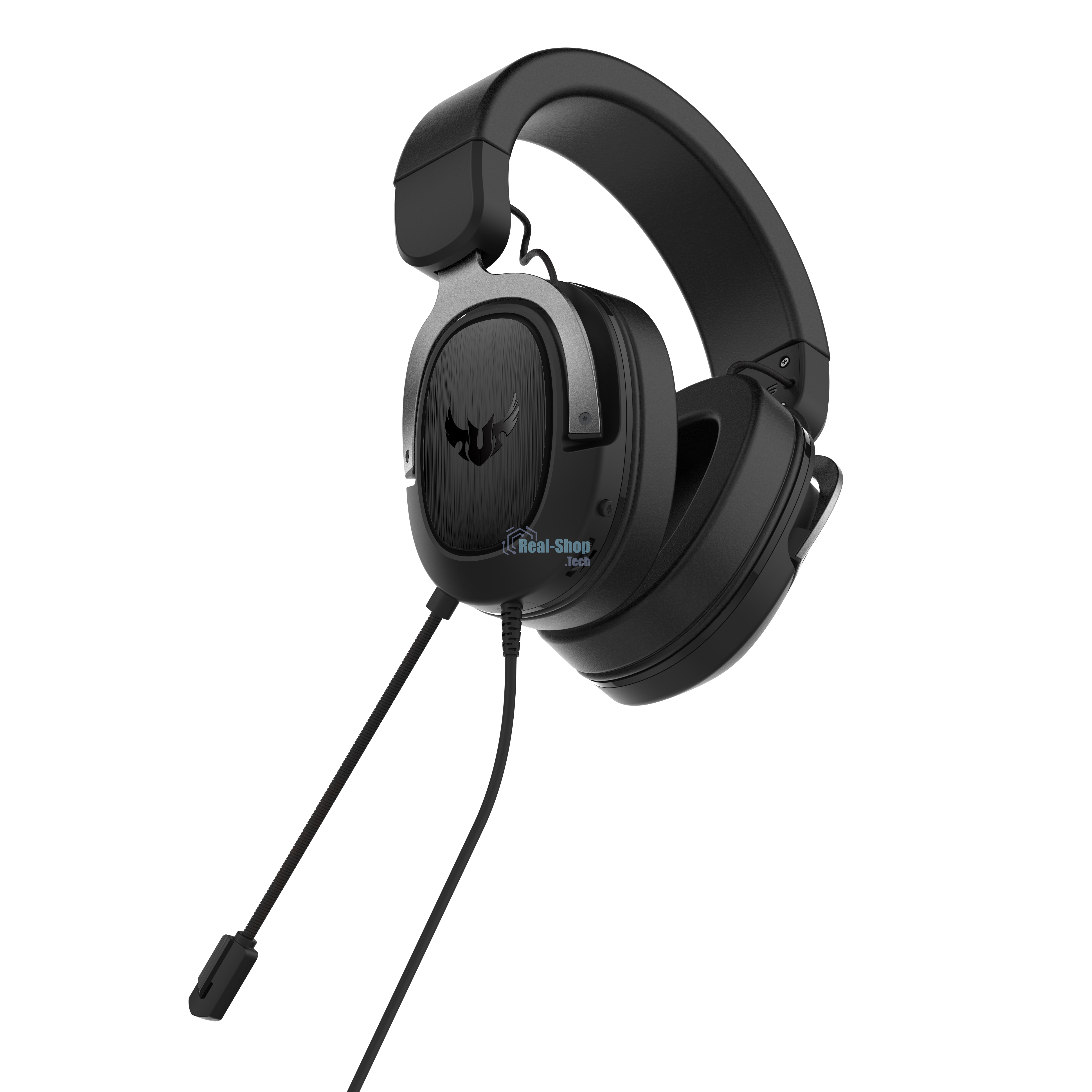 Гарнитура ASUS TUF Gaming H3 чёрный/серый, проводная, mini jack 3.5 мм, регулятор громкости, отключаемый микрофон