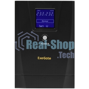 Источник бесперебойного питания Pure Sine Wave ExeGate SinePower UHB-5000.LCD.AVR.6C13.RJ.USB.3U (5000VA/4000W, LCD, AVR, 6*C13, RJ45/11, USB, возможность подключения до десяти внешних батарейных блоков 48В (поставляются отдельно), Rackmount 3U/Tower, металлический корпус, черный)