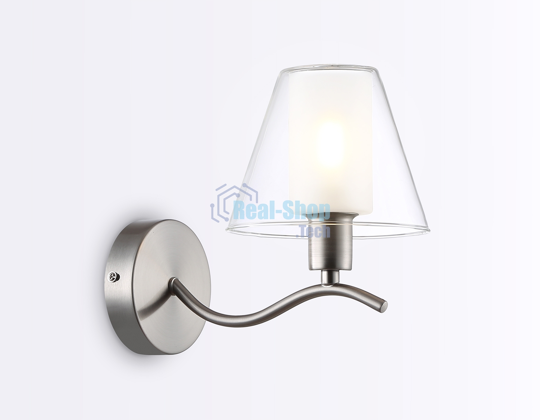 Настенный светильник Ambrella light LH57085 SN/FR никель/белый матовый E14 max 40W 230*140*200