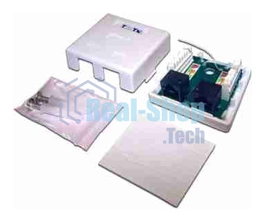 Розетка TWT (TWT-SM2-4512-WH) настенная 1 порт RJ-45 категории 5е и 1 порт RJ-12. UTP. белая