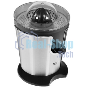 Соковыжималка BQ J1732 чёрный/серебристый, цитрусовая, 125 Вт, 250 мл, механическое