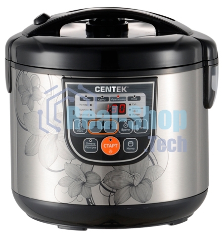 Мультиварка Centek CT-1498 (черный, сталь) 700Вт, 5.0л, 10 программ + 28 программ Мультишеф