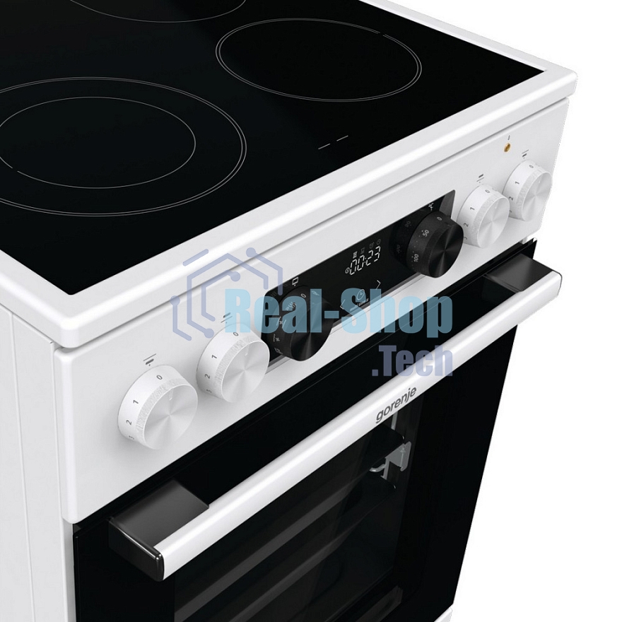 Плита электрическая Gorenje GECS5C70WA белый, конфорок 4 электрических, духовка 70 л, 50 см x 85 см x 59.4 см
