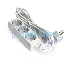 Удлинитель ExeGate ECE-3-1.8W (EX285803RUS), белый, 1.8 м, евровилка с заземлением, 3 евророзетки с заземлением, 2200 Вт