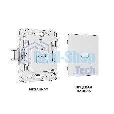 Комплект механизма розетки HDMI 2.0 ALFA Серебро глянец 40V/500mA 2.0GHz 5-18Gbit/s QUANT (AP4140, VM222) MA414010